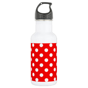Bouteille D'eau En Acier Inoxydable Motif de point rouge et blanc de polka
