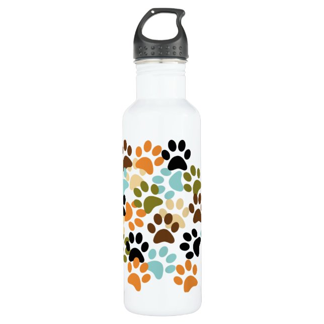 Bouteille D'eau En Acier Inoxydable Motif d'empreinte de patte de chien (Devant)