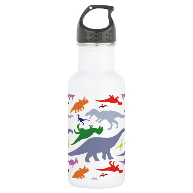 Bouteille D'eau En Acier Inoxydable Motif Dinosaure coloré (Lumière) (Devant)