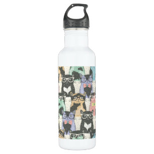 Bouteille D'eau En Acier Inoxydable Motif mignon de chats de hippie