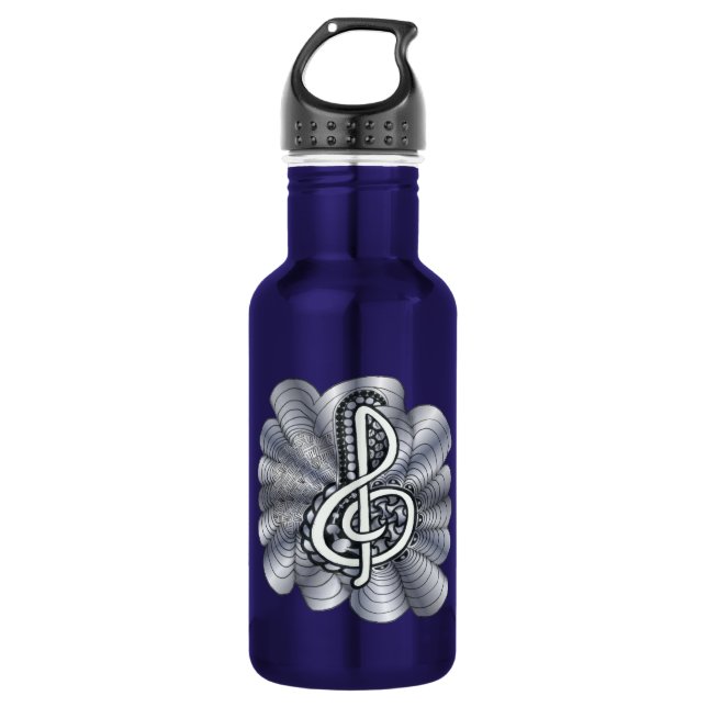 Bouteille D'eau En Acier Inoxydable Musique Clef Argent (Devant)