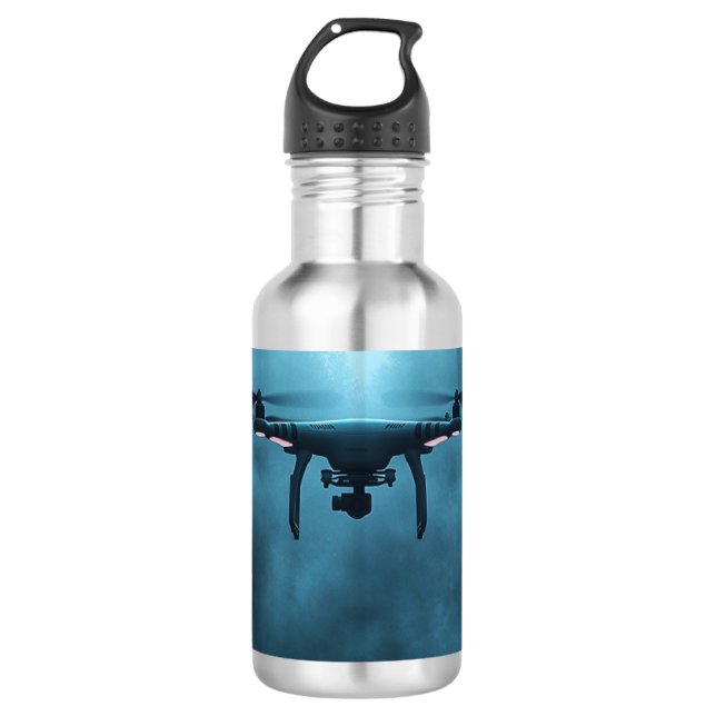 Bouteille d'eau en acier inoxydable Mystical Drone (Devant)