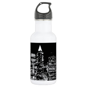 Bouteille D'eau En Acier Inoxydable Nuit de New York en noir et blanc