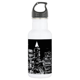 Bouteille D'eau En Acier Inoxydable Nuit de New York en noir et blanc