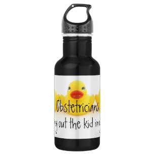 Bouteille D'eau En Acier Inoxydable Obstétriciens et canards en caoutchouc jaunes