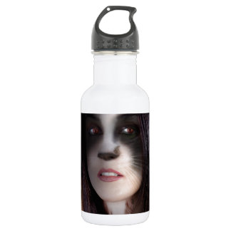 Bouteille D'eau En Acier Inoxydable Oeuvre d'art de femme chat
