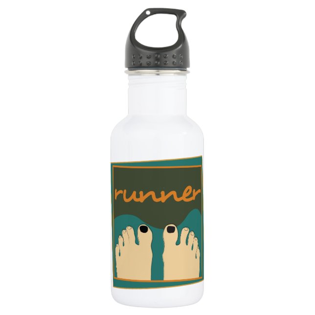 Bouteille D'eau En Acier Inoxydable Orteils de coureur (Devant)