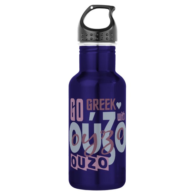 BOUTEILLE D'EAU EN ACIER INOXYDABLE OUZO (Devant)