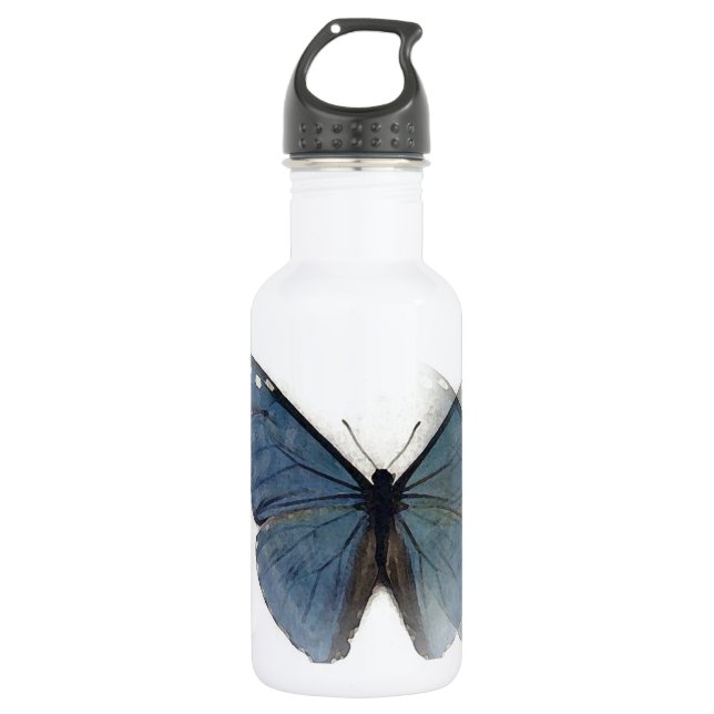 Bouteille D'eau En Acier Inoxydable Papillon bleu (Devant)