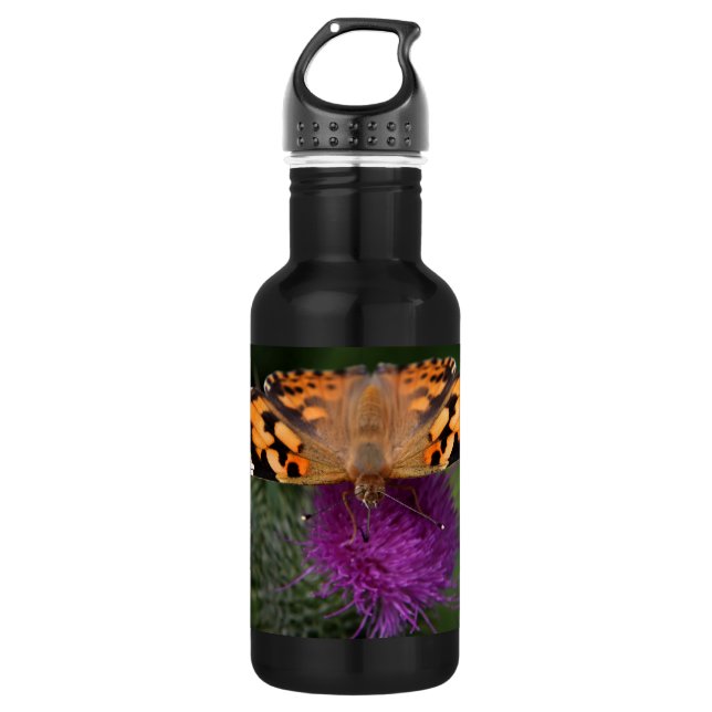 Bouteille D'eau En Acier Inoxydable Papillon dame peint 32 oz (Devant)