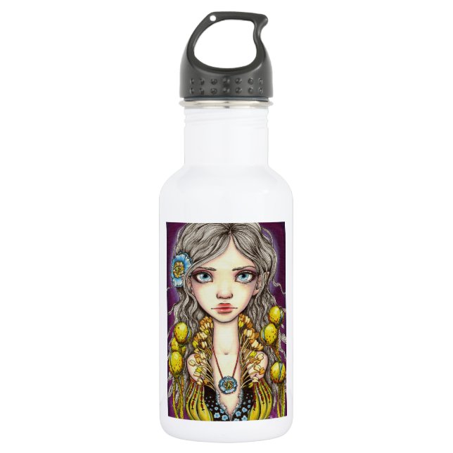Bouteille D'eau En Acier Inoxydable Pavot bleu (Devant)