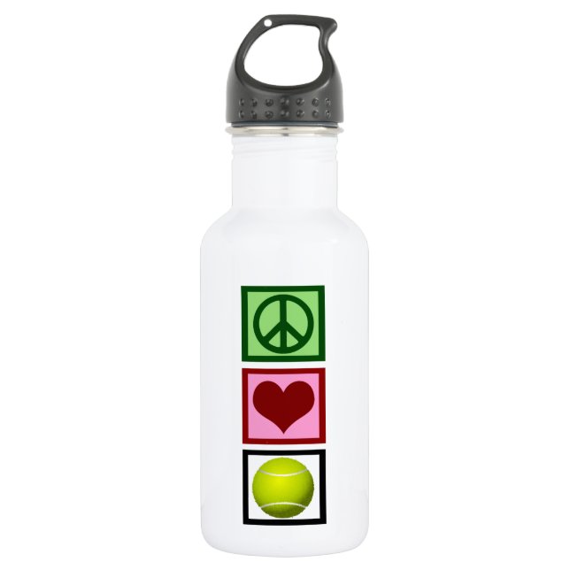 Bouteille D'eau En Acier Inoxydable Peace Love Tennis (Devant)