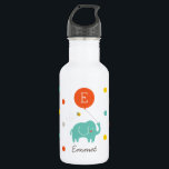 Bouteille D'eau En Acier Inoxydable Personnalisé | Mon ballon<br><div class="desc">Illustration de petit éléphant et ballon par Shelby Allison qui peut être personnalisée avec une première initiale et un nom.</div>