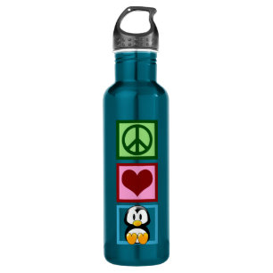 Bouteille D'eau En Acier Inoxydable Pingouins Peace Love