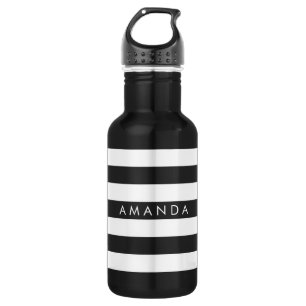 Bouteille D'eau En Acier Inoxydable PixDezines bandes blanches réglables/do-it-yoursel