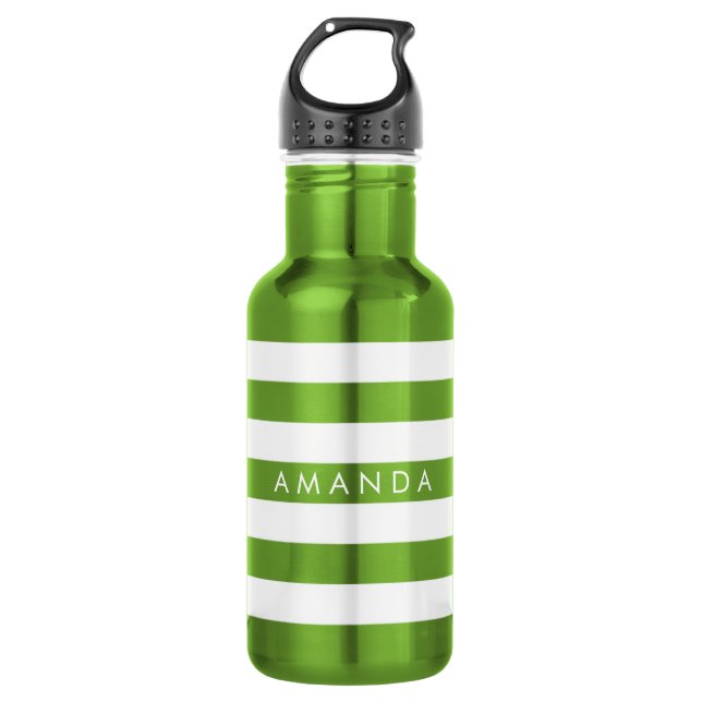 Bouteille D'eau En Acier Inoxydable PixDezines bandes blanches réglables/do-it-yoursel (Devant)