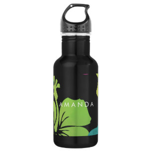 Bouteille D'eau En Acier Inoxydable PixDezines hibiscus rétro