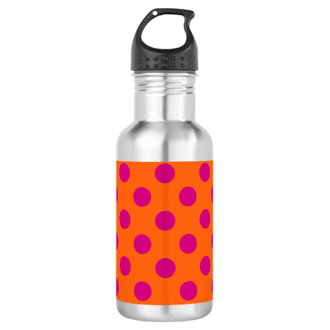 Bouteille D'eau En Acier Inoxydable Pois Fuchsia orange (Devant)