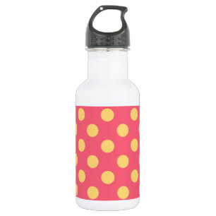 Bouteille D'eau En Acier Inoxydable Pois jaunes sur corail