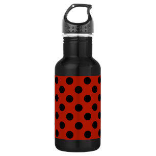 Bouteille D'eau En Acier Inoxydable Pois noirs en rouge