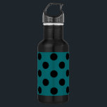 Bouteille D'eau En Acier Inoxydable Pois noirs en turquoise<br><div class="desc">Pois noirs en turquoise</div>