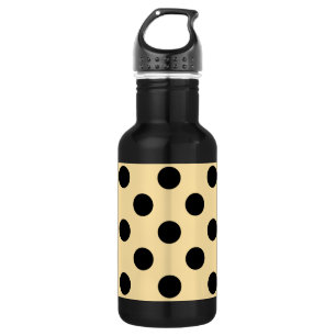 Bouteille D'eau En Acier Inoxydable Pois noirs sur jaune pâle