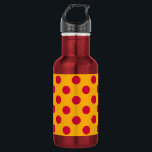 Bouteille D'eau En Acier Inoxydable Pois rouges sur jaune<br><div class="desc">Pois rouges sur jaune</div>