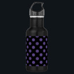 Bouteille D'eau En Acier Inoxydable Pois ultra violets en noir<br><div class="desc">La couleur de l'année de Pantone pour 2018 est ultra violet.</div>