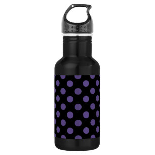 Bouteille D'eau En Acier Inoxydable Pois ultra violets en noir