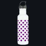 Bouteille D'eau En Acier Inoxydable Pois violets et blancs<br><div class="desc">Pois violets et blancs</div>