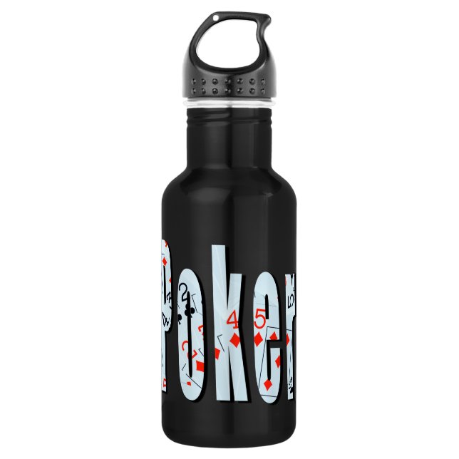 Bouteille D'eau En Acier Inoxydable Poker, Logo, (Devant)