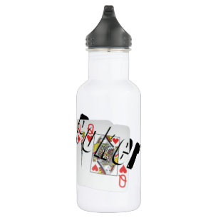 Bouteille D'eau En Acier Inoxydable Poker, Logo, Queens,