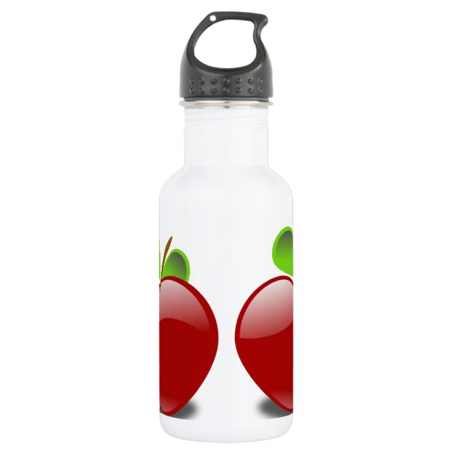 BOUTEILLE D'EAU EN ACIER INOXYDABLE POMME ROUGE (Devant)