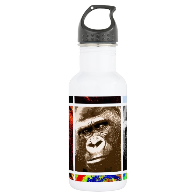 Bouteille D'eau En Acier Inoxydable Pop Art Gorillas (Devant)