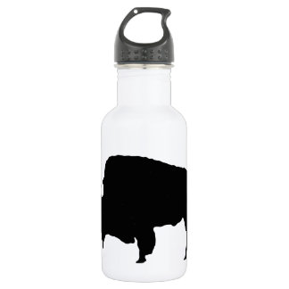 Bouteille D'eau En Acier Inoxydable Pop Art noir et blanc Buffalo Silhouette