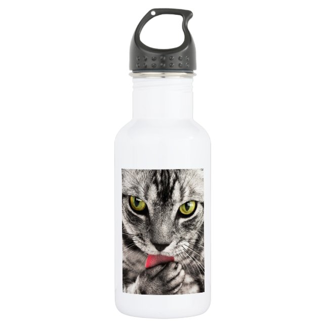 Bouteille D'eau En Acier Inoxydable Portrait de chat (Devant)