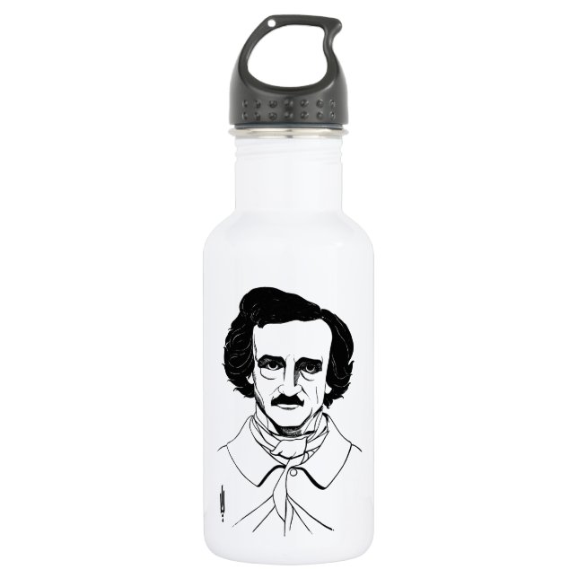 Bouteille D'eau En Acier Inoxydable Portrait d'Edgar Allan Poe (Devant)