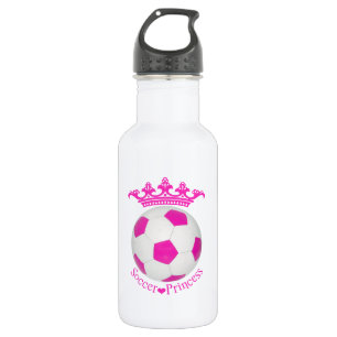 Bouteille D'eau En Acier Inoxydable Princesse du football, ballon de football rose