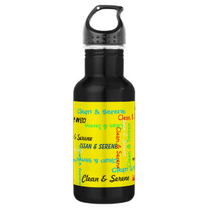 Bouteille D'eau En Acier Inoxydable Propre et serein, Jaune, Motivation