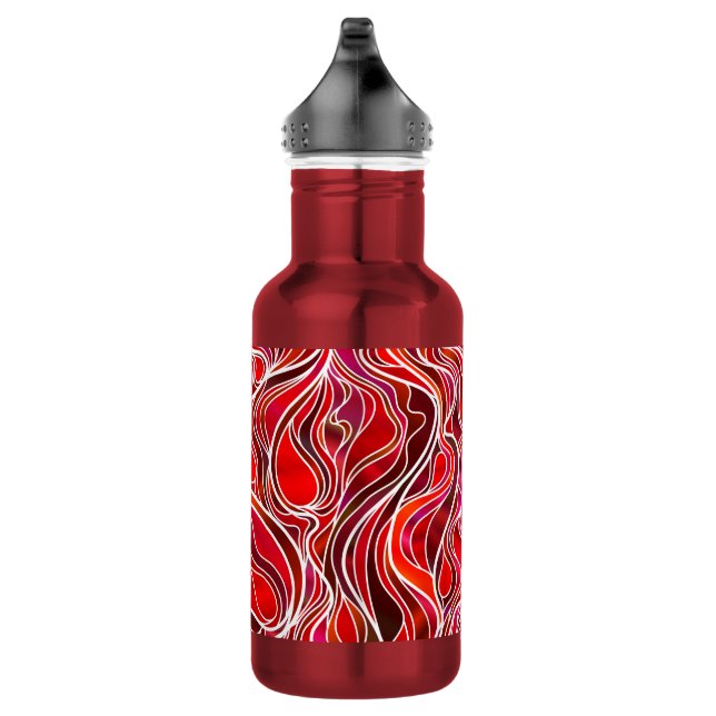 Bouteille D'eau En Acier Inoxydable Red psychedelic Stained Glass (Droite)