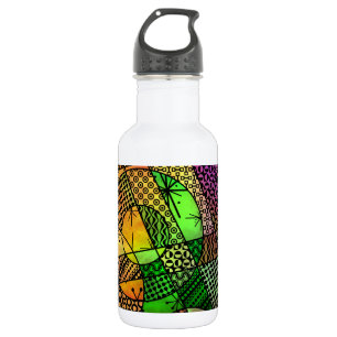 Bouteille D'eau En Acier Inoxydable Résumé coloré avec des textures et des motifs