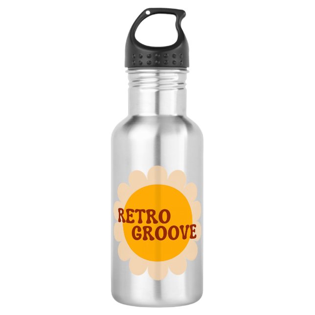 Bouteille d'eau en acier inoxydable Retro Groove (Devant)