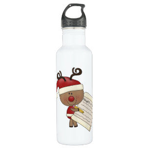 Bouteille D'eau En Acier Inoxydable Rudy Reindeer Naughty ou Nic