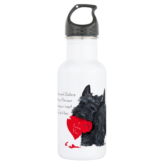 Bouteille D'eau En Acier Inoxydable Scottish Terrier Valentine (Devant)