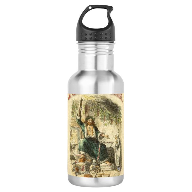Bouteille D'eau En Acier Inoxydable Scrooge Esprit de Noël Présent (Devant)