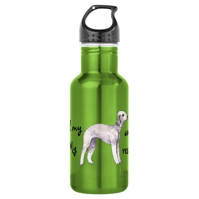 Bouteille D'eau En Acier Inoxydable Secourir Bedlington Terrier (Devant)