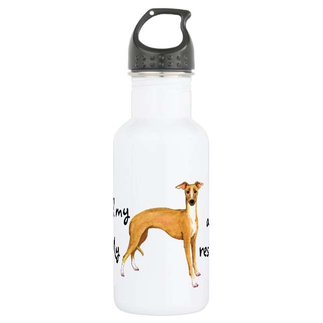 Bouteille D'eau En Acier Inoxydable Secourir Greyhound italien (Devant)