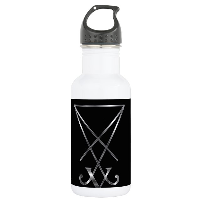 Bouteille D'eau En Acier Inoxydable Sigil de symbole de Lucifer- A de satanisme (Devant)