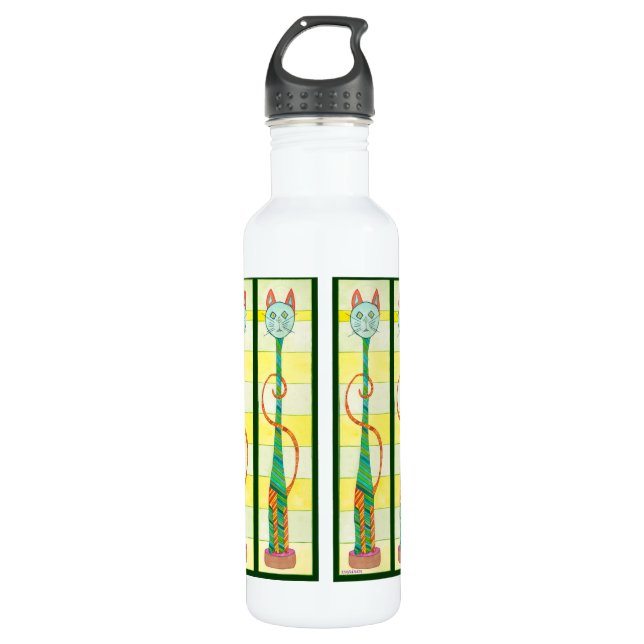 Bouteille D'eau En Acier Inoxydable Six chats grands Waterbottle (Devant)