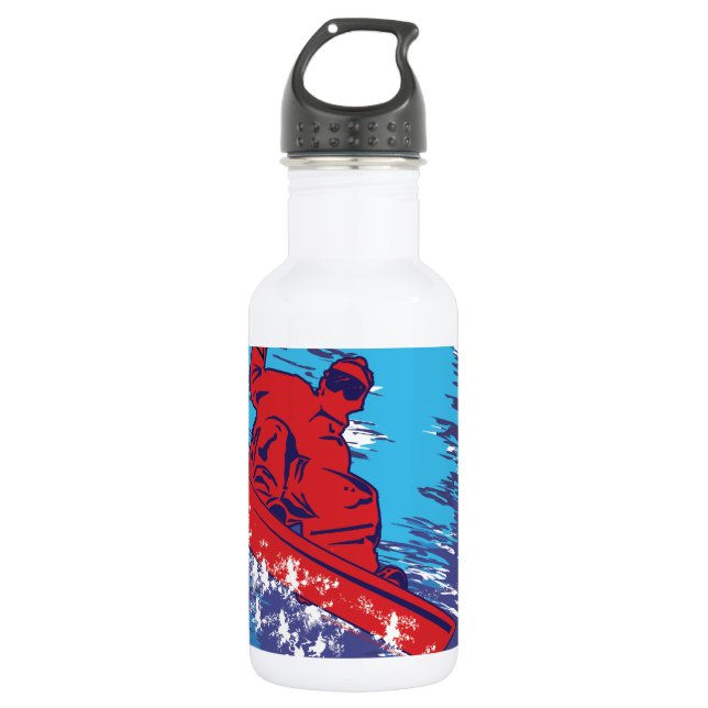 Bouteille D'eau En Acier Inoxydable Snowboardeur cool (Devant)
